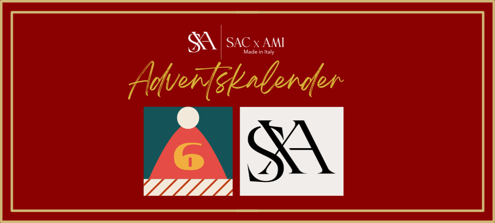 SAC x AMI Adventskalender 2024 – Türchen-Banner mit festlichem Design, rotem Hintergrund und wechselnden Partnerlogos. Der Adventskalender bietet tägliche Überraschungen, exklusive Gewinne und inspirierende Einblicke, ideal für Liebhaber von Designer-Handtaschen und luxuriösen Accessoires.