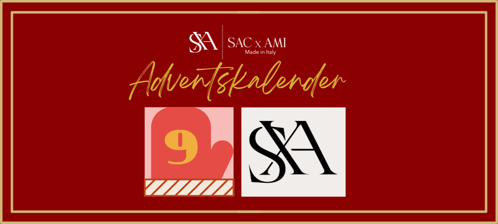 SAC x AMI Adventskalender 2024 – Türchen-Banner mit festlichem Design, rotem Hintergrund und wechselnden Partnerlogos. Der Adventskalender bietet tägliche Überraschungen, exklusive Gewinne und inspirierende Einblicke, ideal für Liebhaber von Designer-Handtaschen und luxuriösen Accessoires.