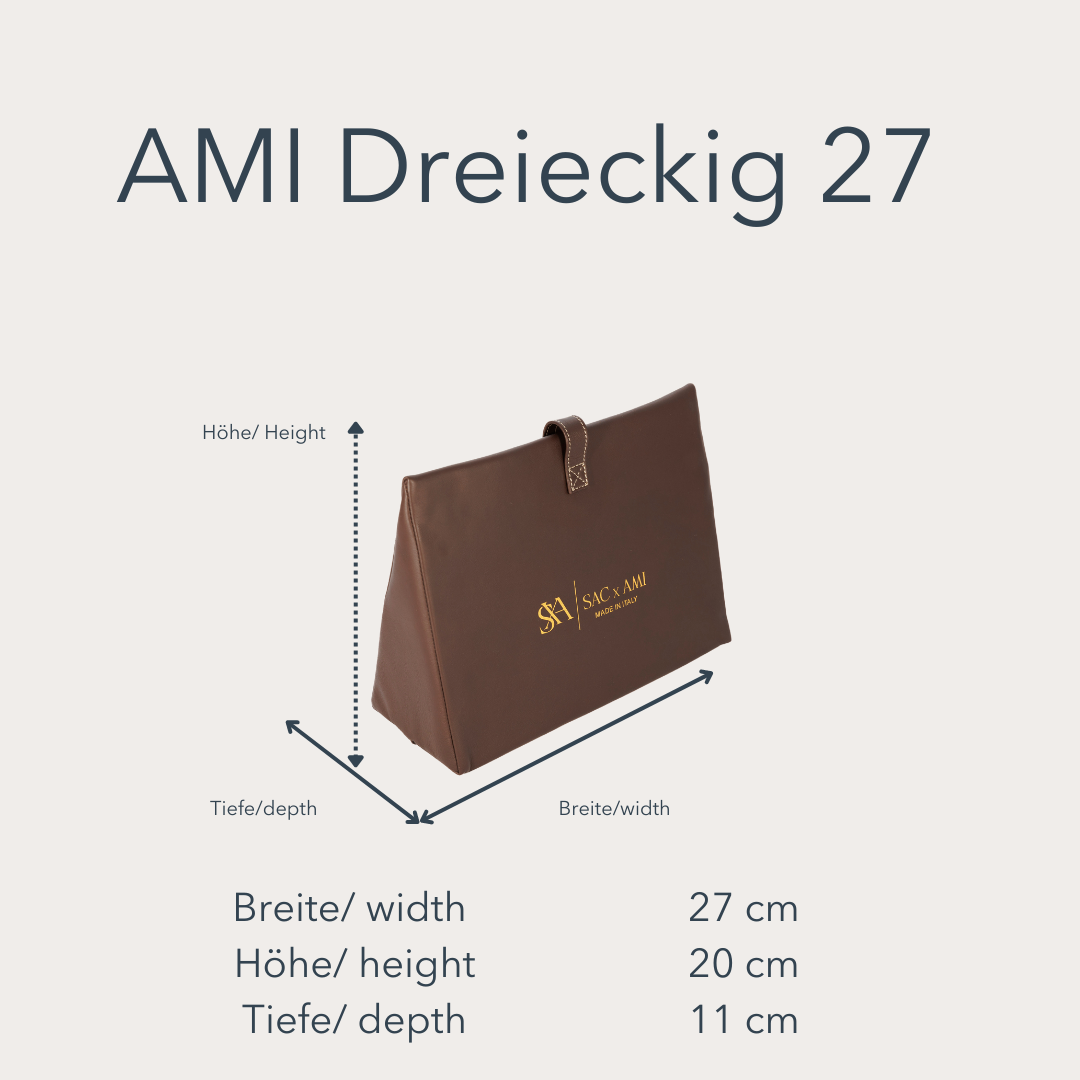 Maßangaben der Sac x AMI Taschenpolster. Diese Taschenpolster schützen Designer-Handtaschen effektiv.