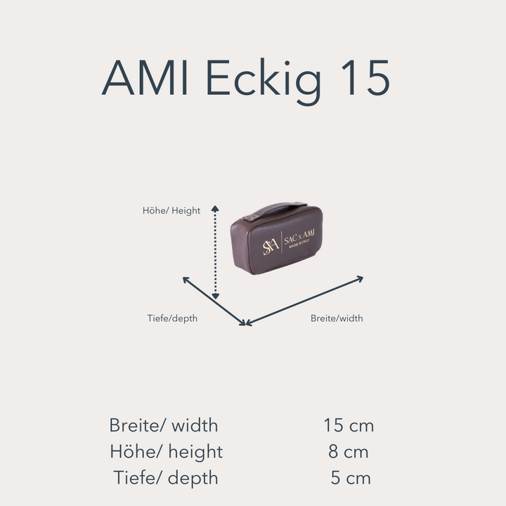 Maßangaben der Sac x AMI Taschenpolster: Breite 18 cm, Höhe 10 cm, Tiefe 6 cm. Diese Taschenpolster schützen und pflegen Designer-Handtaschen effektiv.